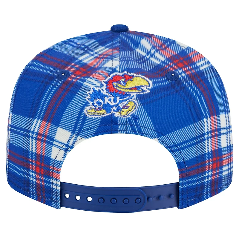 New Era Kansas Jayhawks Plaid 9FIFTY Snapback Hat