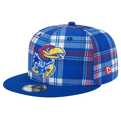 New Era Kansas Jayhawks Plaid 9FIFTY Snapback Hat