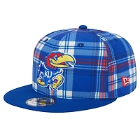 New Era Kansas Jayhawks Plaid 9FIFTY Snapback Hat