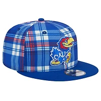 New Era Kansas Jayhawks Plaid 9FIFTY Snapback Hat