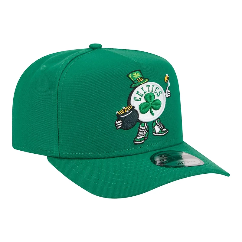 New Era Kelly Boston Celtics Injection Cartoon Logo A-Frame 9FIFTY Adjustable Hat