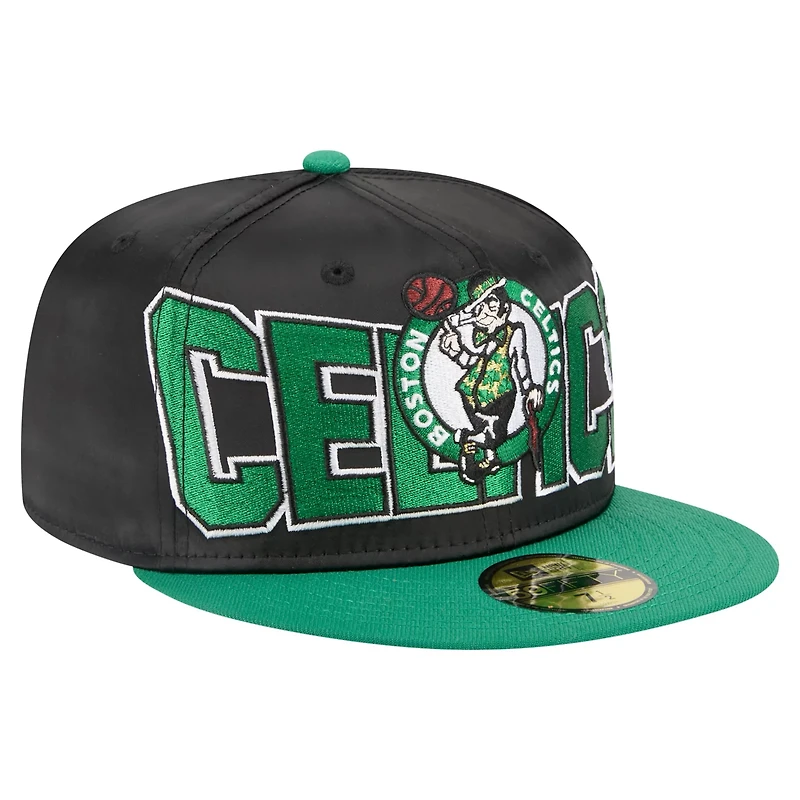 New Era Kelly Green Boston Celtics Satin Two-Tone 59FIFTY Fitted Hat