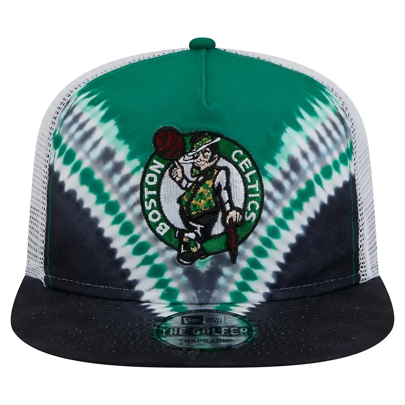 New Era Kelly Green Boston Celtics Throwback Dye Golfer Snapback Hat