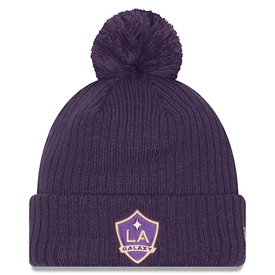 New Era LA Galaxy 2025 Jersey Hook Cuffed Knit Hat with Pom