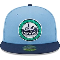 New Era Light /Navy Chicago White Sox Green Undervisor 59FIFTY Fitted Hat