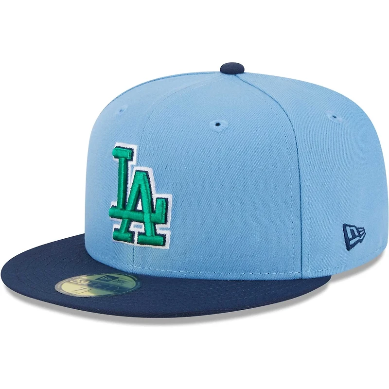 New Era Light /Navy Los Angeles Dodgers Green Undervisor 59FIFTY Fitted Hat