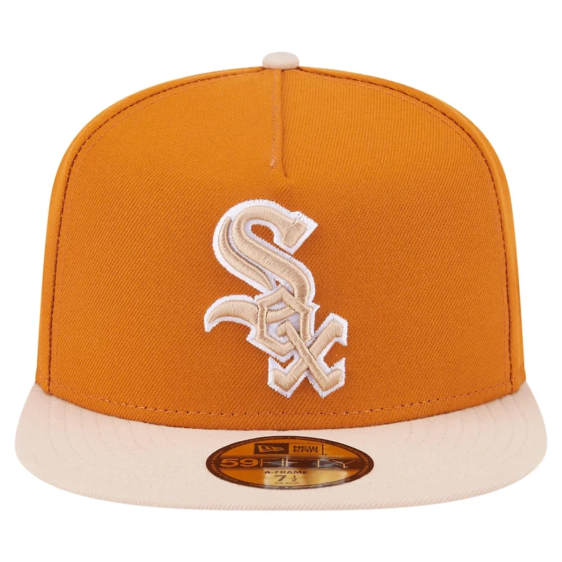 New Era Light Beige Chicago White Sox Two-Tone Color Pack A-Frame 59FIFTY Fitted Hat
