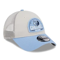 New Era /Light Blue Memphis Grizzlies Throwback Patch Trucker 9FORTY Adjustable Hat