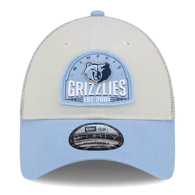New Era /Light Blue Memphis Grizzlies Throwback Patch Trucker 9FORTY Adjustable Hat