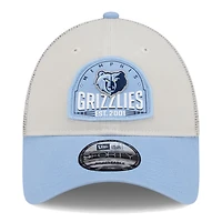 New Era /Light Blue Memphis Grizzlies Throwback Patch Trucker 9FORTY Adjustable Hat