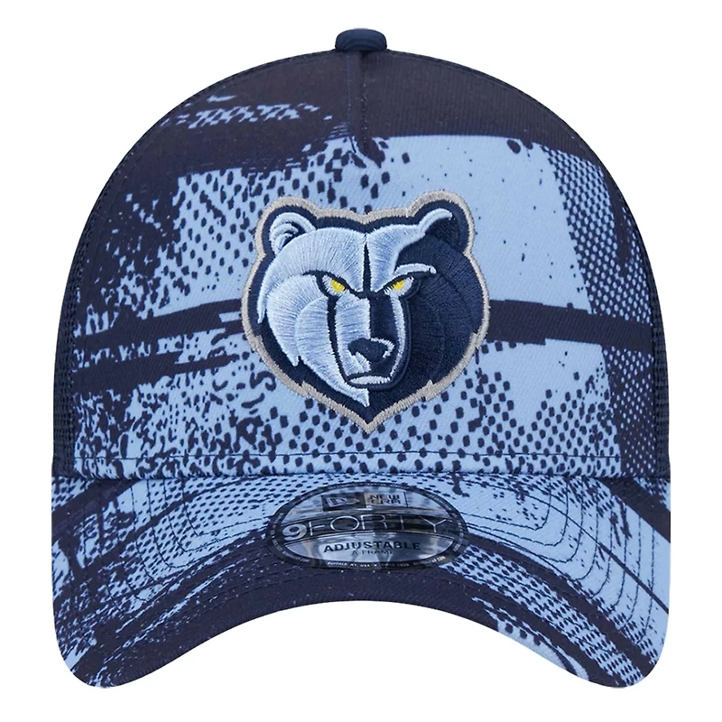 New Era Light Blue Memphis Grizzlies Tip Off A-Frame Trucker 9FORTY Adjustable Hat