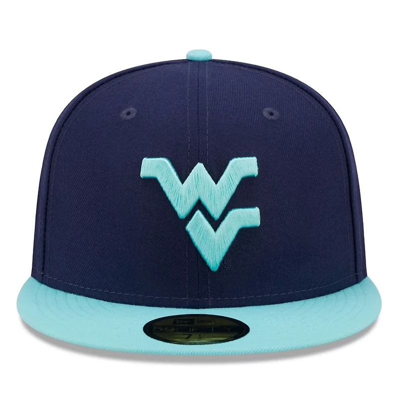 New Era /Light Blue West Virginia Mountaineers 59FIFTY Fitted Hat