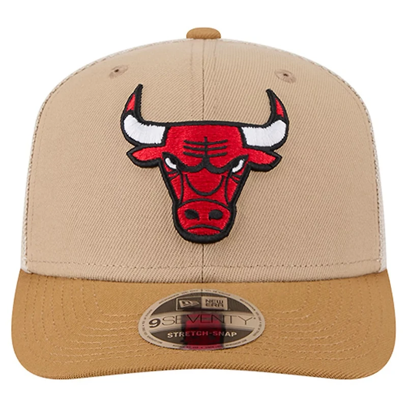 New Era Light Brown Chicago Bulls Two-Tone 9SEVENTY Adjustable Trucker Hat