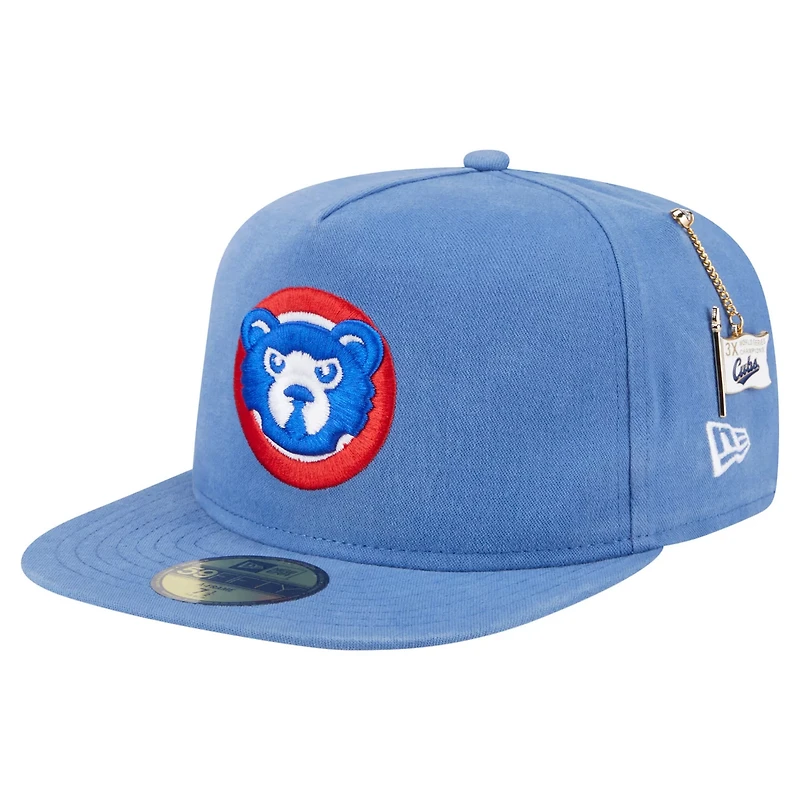 New Era Light Chicago Cubs Championship Side Flag A-Frame 59FIFTY Fitted Hat