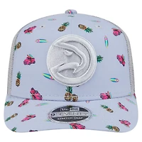 New Era Light Gray Atlanta Hawks Adventure Aloha Pattern 9SEVENTY Stretch-Snap Hat