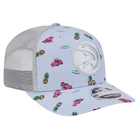 New Era Light Gray Atlanta Hawks Adventure Aloha Pattern 9SEVENTY Stretch-Snap Hat
