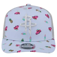 New Era Light Gray Houston Rockets Adventure Aloha Pattern 9SEVENTY Stretch-Snap Hat
