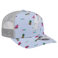 New Era Light Gray San Antonio Spurs Adventure Aloha Pattern 9SEVENTY Stretch-Snap Hat
