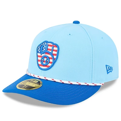 New Era Light Milwaukee Brewers 2025 Fourth of July Low Profile 59FIFTY Fitted Hat