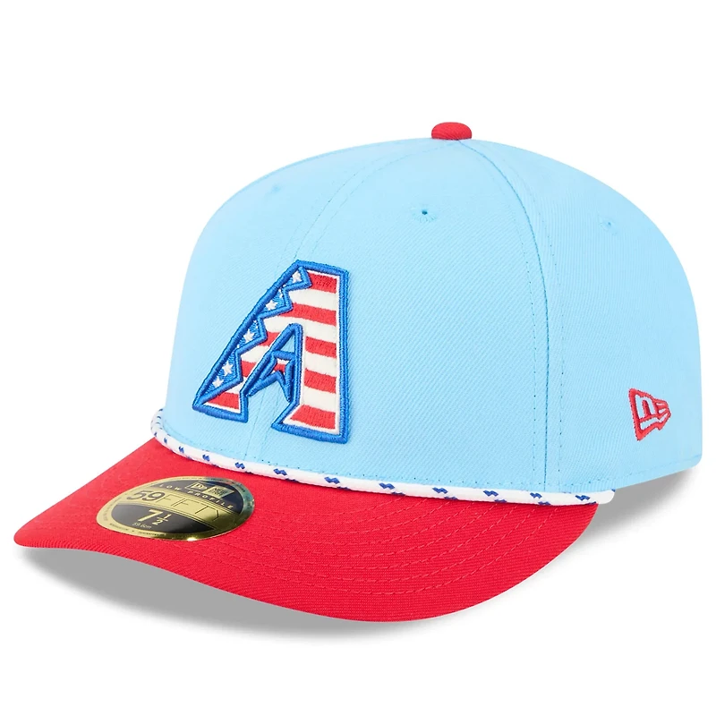 New Era Light Red Arizona Diamondbacks 2025 Fourth of July Low Profile 59FIFTY Fitted Hat