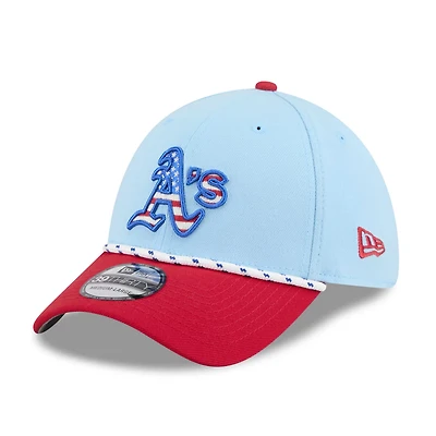New Era Light Red Athletics 2025 Fourth of July 39THIRTY Flex Hat