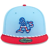 New Era Light Red Athletics 2025 Fourth of July 59FIFTY Fitted Hat