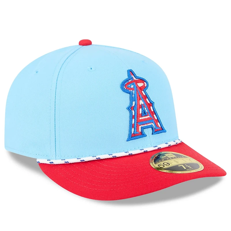 New Era Light Red Los Angeles Angels 2025 Fourth of July Low Profile 59FIFTY Fitted Hat