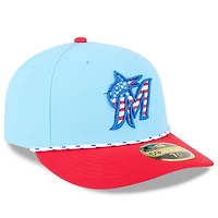 New Era Light Red Miami Marlins 2025 Fourth of July Low Profile 59FIFTY Fitted Hat