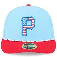 New Era Light Red Pittsburgh Pirates 2025 Fourth of July Low Profile 59FIFTY Fitted Hat