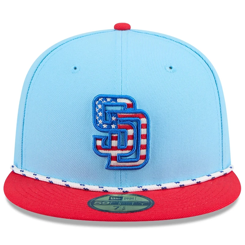 New Era Light Red San Diego Padres 2025 Fourth of July 59FIFTY Fitted Hat