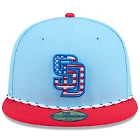 New Era Light Red San Diego Padres 2025 Fourth of July 59FIFTY Fitted Hat
