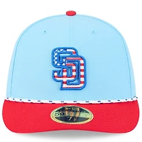 New Era Light Red San Diego Padres 2025 Fourth of July Low Profile 59FIFTY Fitted Hat