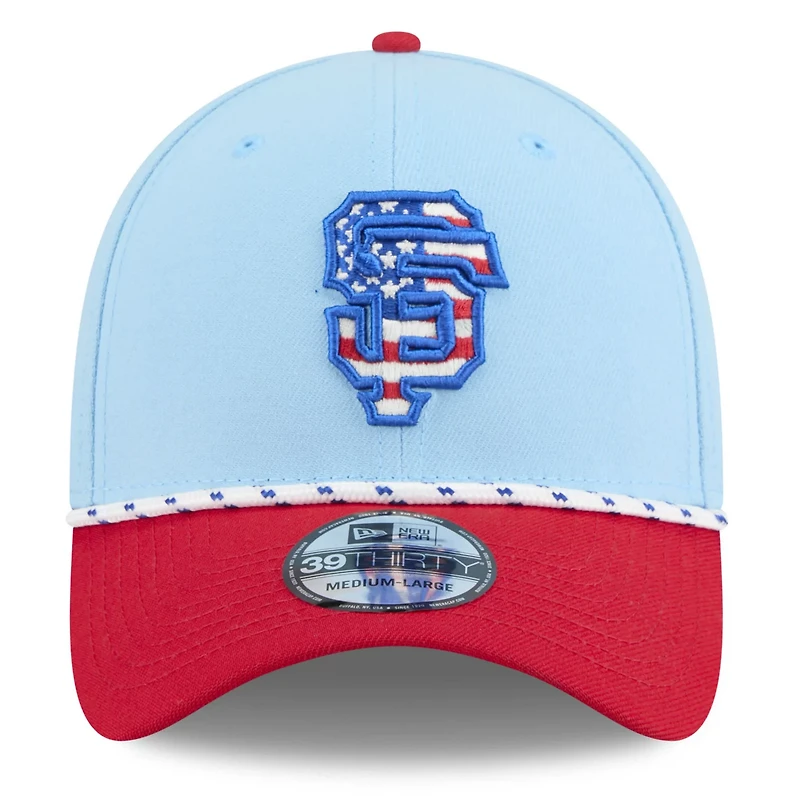 New Era Light Red San Francisco Giants 2025 Fourth of July 39THIRTY Flex Hat
