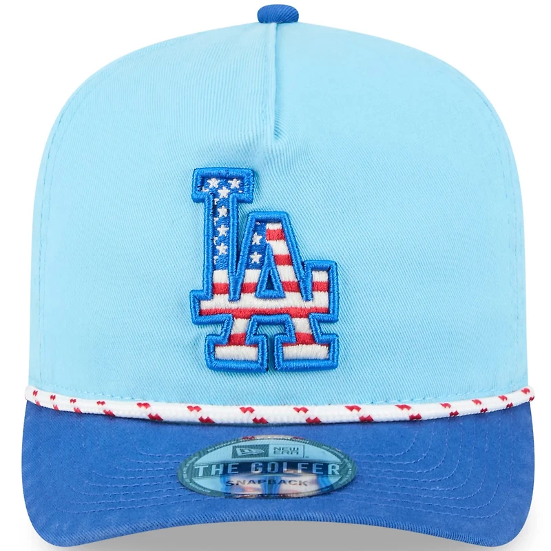 New Era Light Royal Los Angeles Dodgers 2025 Fourth of July Golfer Snapback Hat