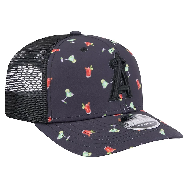 New Era Los Angeles Angels Adventure Drinks Pattern 9SEVENTY Stretch-Snap Hat