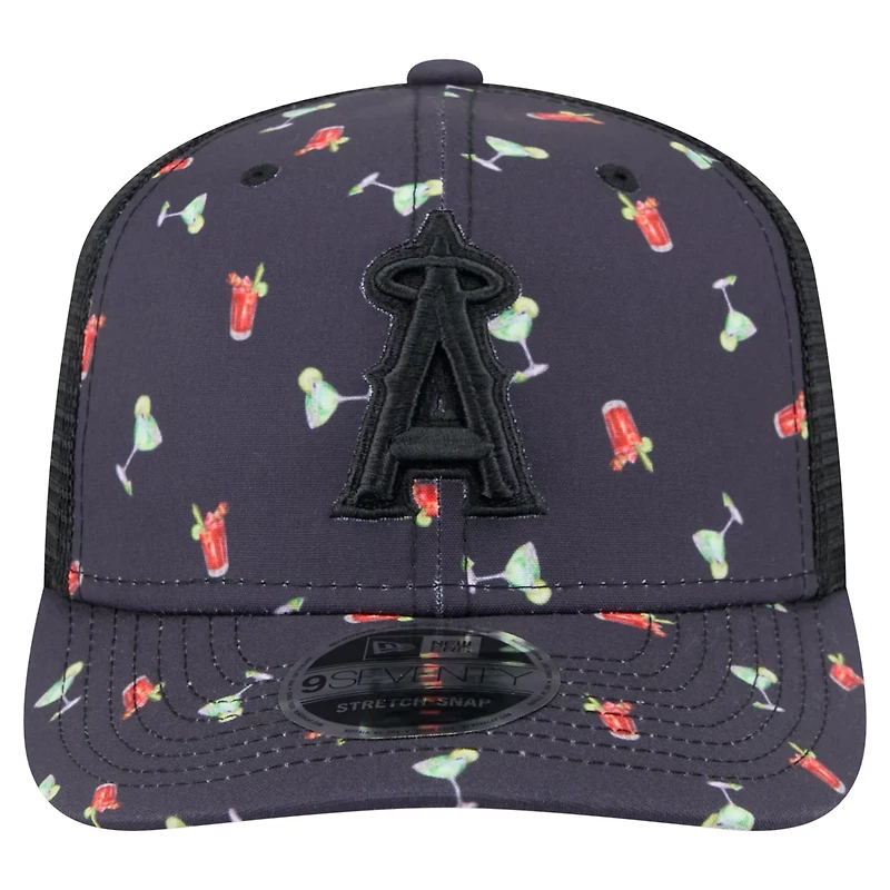 New Era Los Angeles Angels Adventure Drinks Pattern 9SEVENTY Stretch-Snap Hat