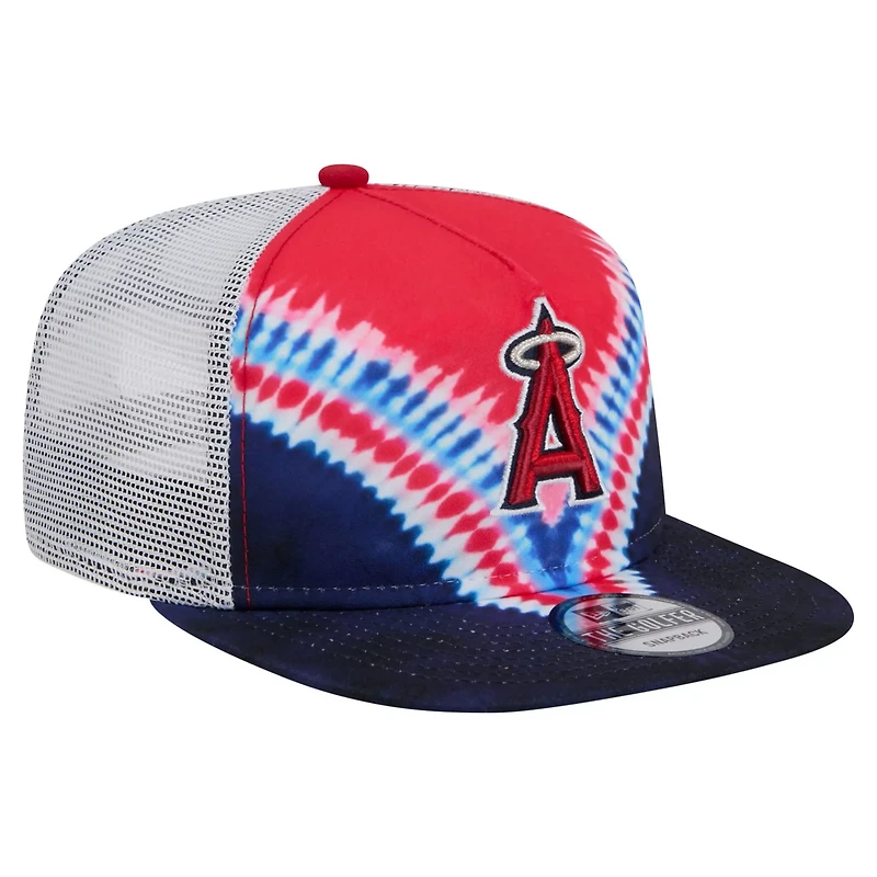 New Era Los Angeles Angels Tie-Dye Golfer Trucker Adjustable Hat