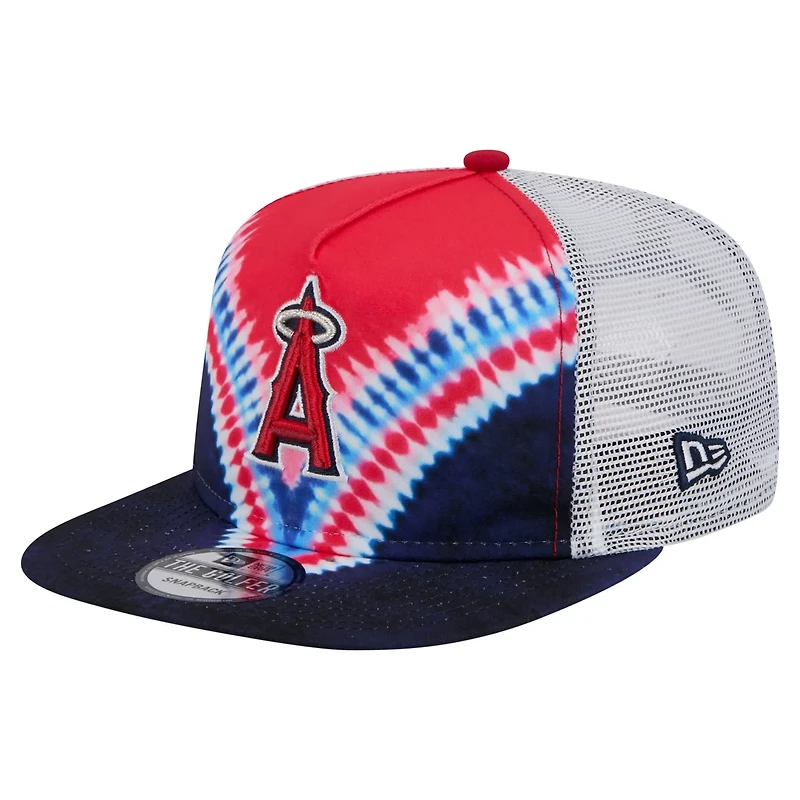 New Era Los Angeles Angels Tie-Dye Golfer Trucker Adjustable Hat