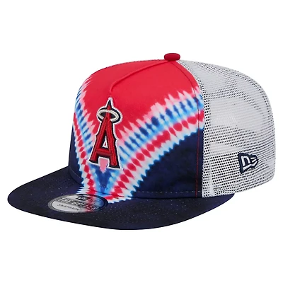 New Era Los Angeles Angels Tie-Dye Golfer Trucker Adjustable Hat