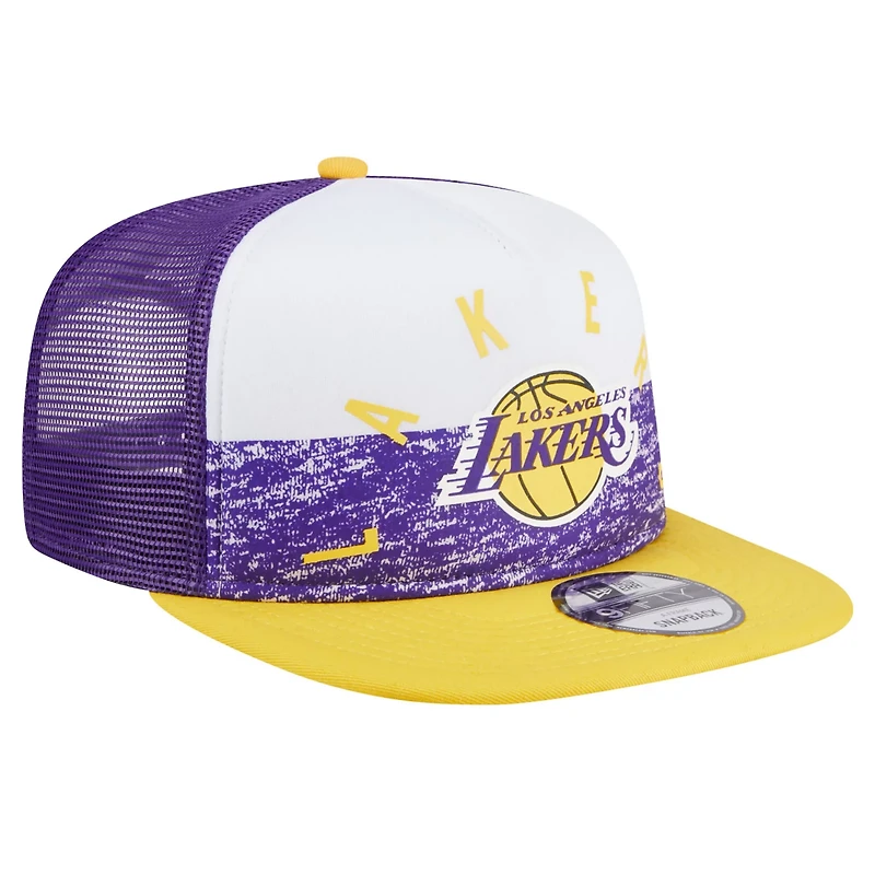 New Era Los Angeles Lakers Arch A-Frame Trucker 9FIFTY Snapback Hat