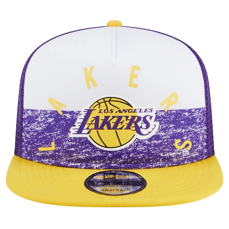 New Era Los Angeles Lakers Arch A-Frame Trucker 9FIFTY Snapback Hat