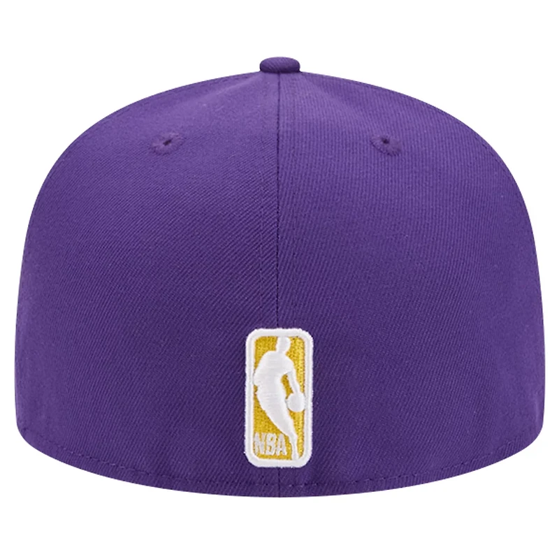 New Era Los Angeles Lakers Court Sport Leather Applique 59FIFTY Fitted Hat
