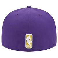 New Era Los Angeles Lakers Court Sport Leather Applique 59FIFTY Fitted Hat