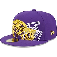 New Era Los Angeles Lakers Game Day Hollow Logo Mashup 59FIFTY Fitted Hat