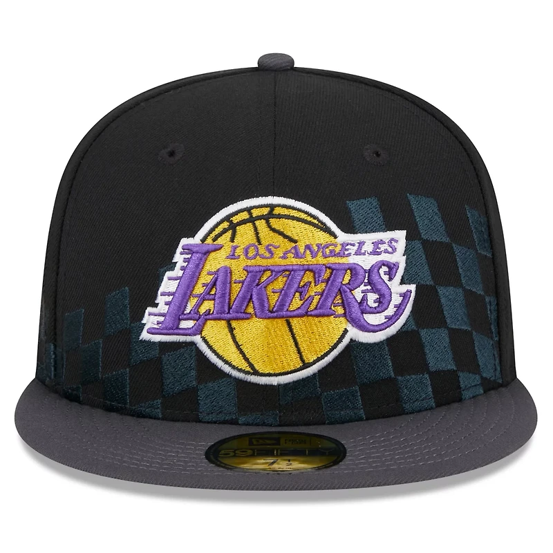 New Era Los Angeles Lakers Rally Drive Checkerboard 59FIFTY Crown Fitted Hat