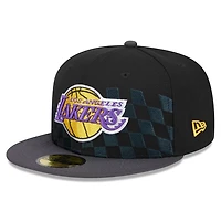 New Era Los Angeles Lakers Rally Drive Checkerboard 59FIFTY Crown Fitted Hat