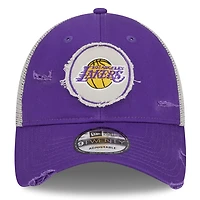New Era Los Angeles Lakers Rally Drive Distressed Patch 9TWENTY Trucker Adjustable Hat