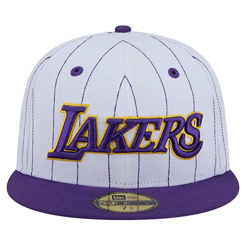 New Era Los Angeles Lakers Wordmark Pinstripe 59FIFTY Fitted Hat