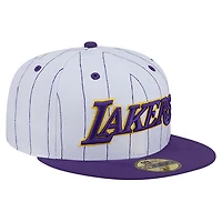 New Era Los Angeles Lakers Wordmark Pinstripe 59FIFTY Fitted Hat