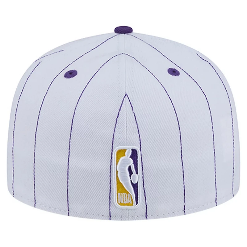 New Era Los Angeles Lakers Wordmark Pinstripe 59FIFTY Fitted Hat